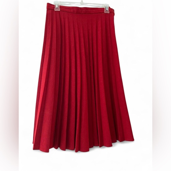 Vintage 70s JBJ Wool Pleated Skirt Size 13/14 - Picture 1 of 4